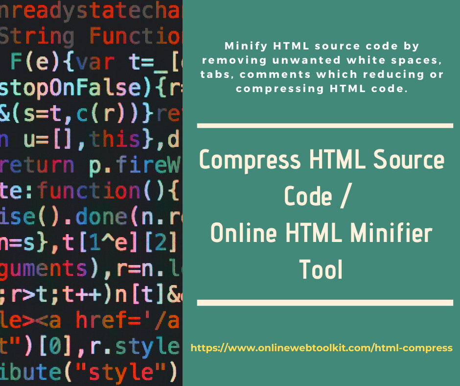 Compress HTML Source Code or HTML Minifier Tool