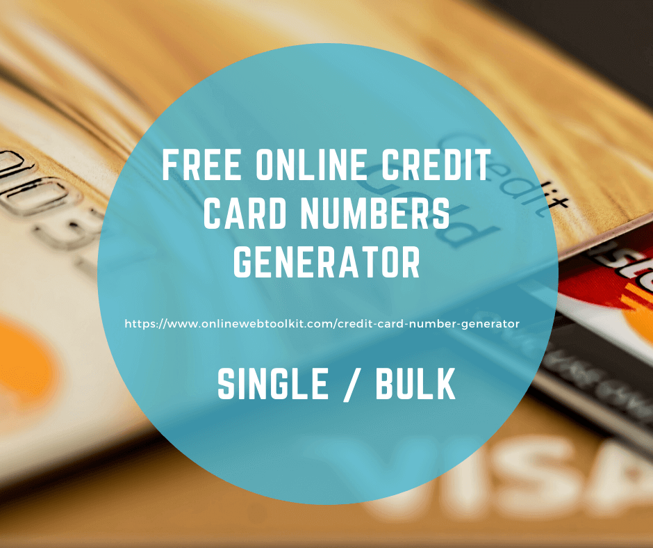 Free Credit Card Numbers Generator Fake Credit Card Numbers