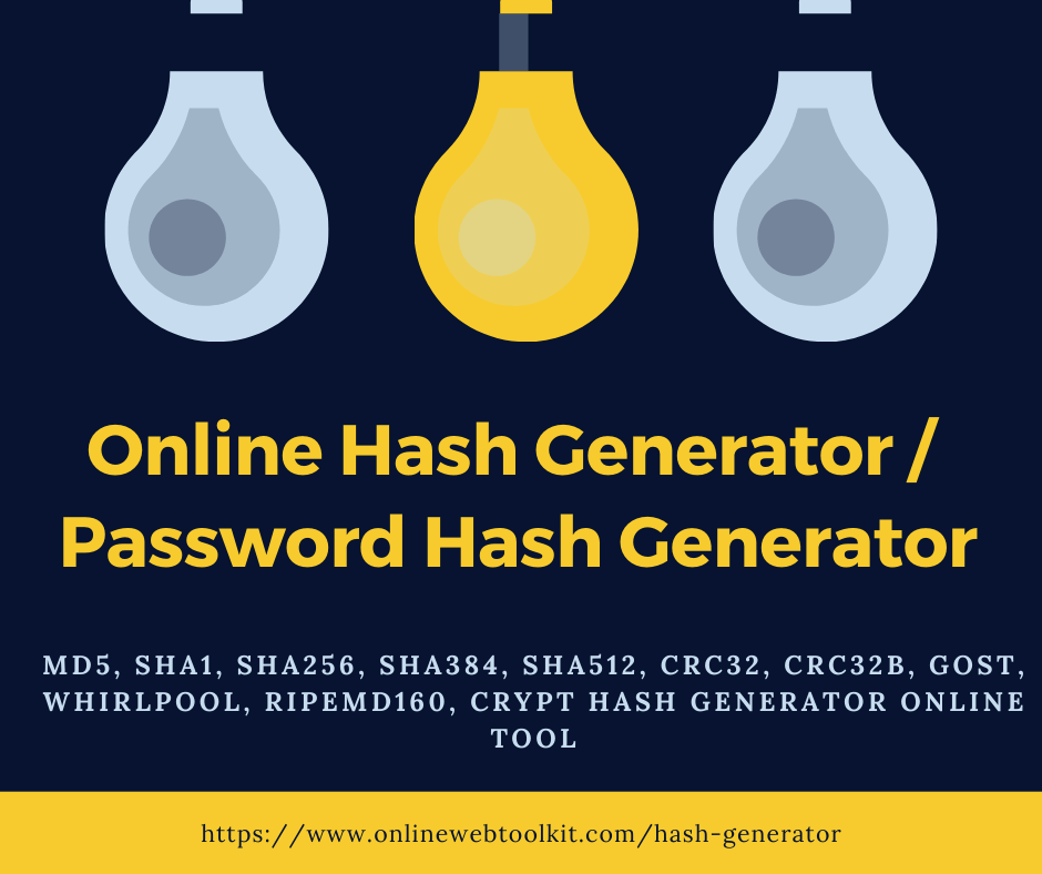 Tæller insekter Trænge ind Underholdning Online Hash Generator | Password Hash Generator