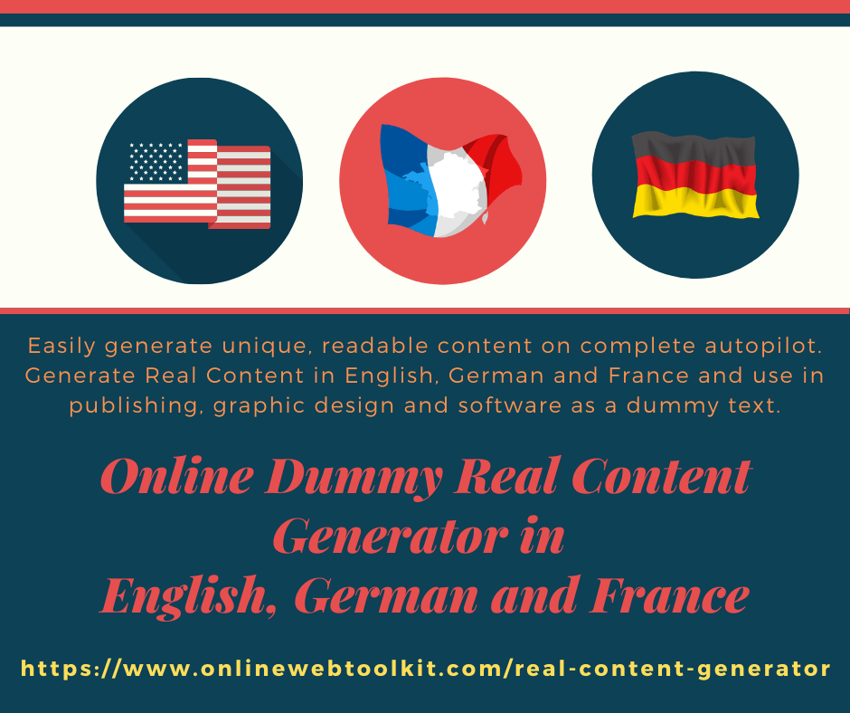Free Online Dummy Real Content Generator